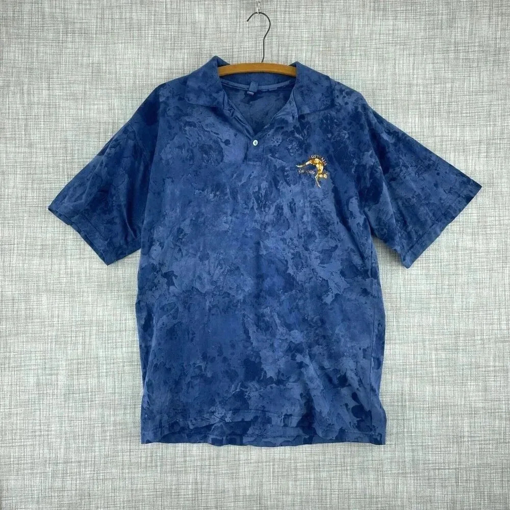 Australia Kangaroo embroidered polo shirt Mens XL blue 4292